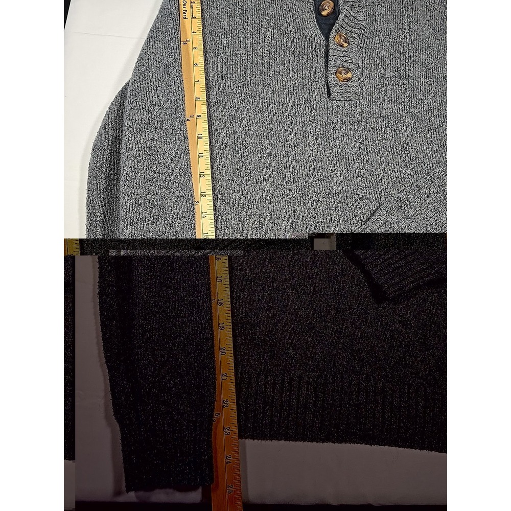 IZOD Mens Medium Sweater Pullover Long Sleeve Cable Knit Mock Neck Gray - Picture 4 of 9